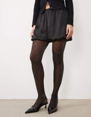 Asos Design Sheer Square Pattern Tights With Silver Glitter In Multi