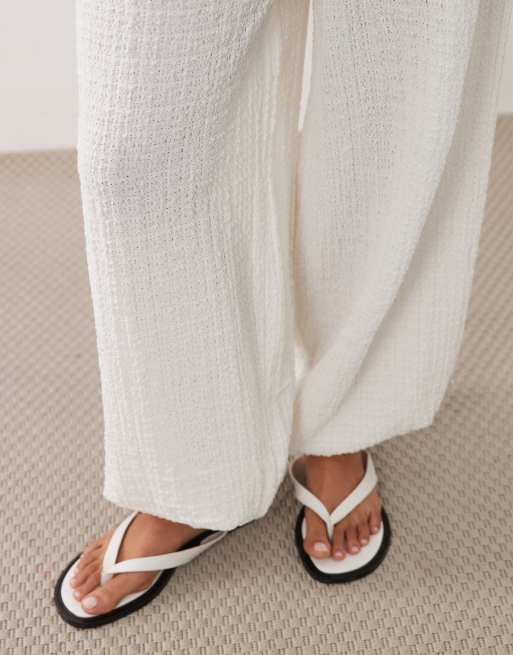 ASOS DESIGN sheer textured balloon pants in white - part of a set, 4 of 5