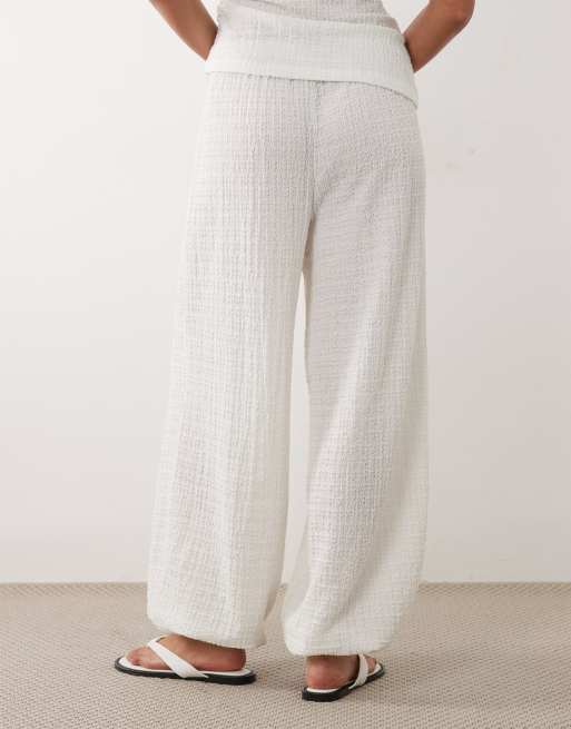 ASOS DESIGN sheer textured balloon pants in white - part of a set, 5 of 5