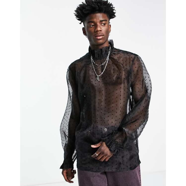 トップス andwang Minimal Frill Sheer Shirt black 200499560-1-black?$n_750w$&wid