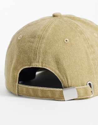 Asos Design Shell Graphic Embroidered Cap In Neutral