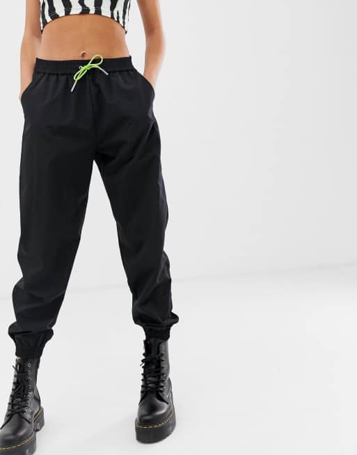 ASOS DESIGN shell jogger in black