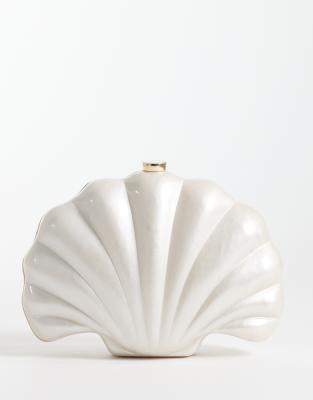 Asos Design Shell Shoulder Bag In White