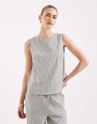 Asos Design Shell Top In Gray
