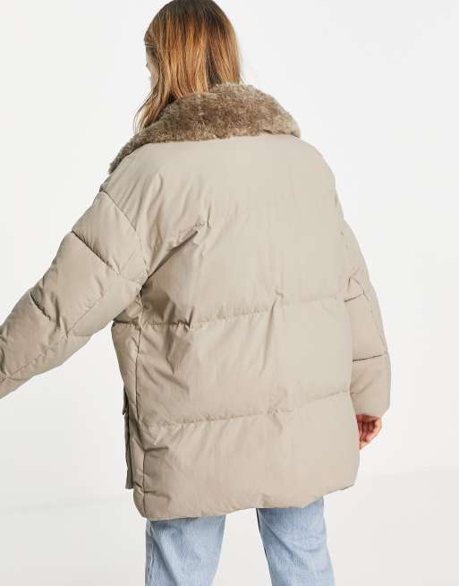 Sherpa collar 2025 puffer jacket