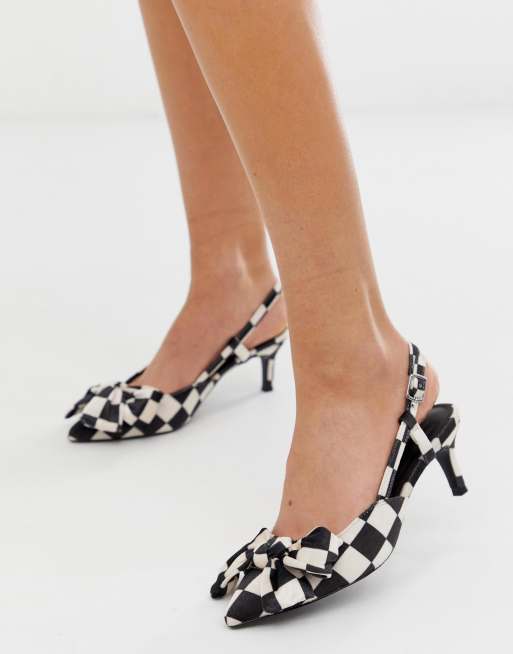 Black and white checkered best sale high heels