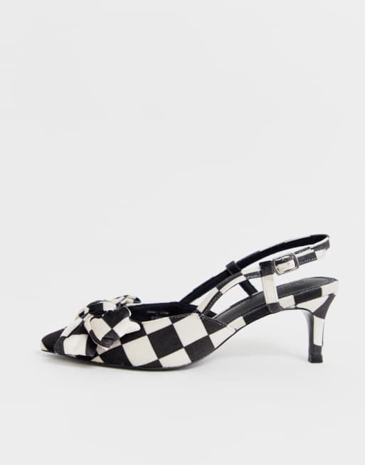 Black and white cheap check heels