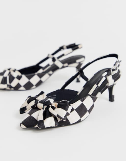 Black and white kitten cheap heels