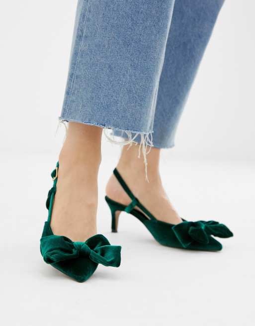 Teal kitten heel on sale shoes