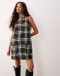 [ASOS DESIGN] ASOS DESIGN shift mini dress with pockets in blue check-Multi 14 Navy check
