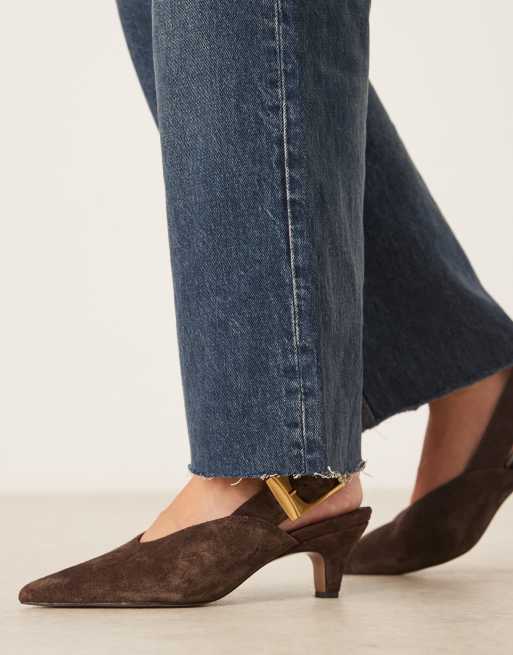 ASOS DESIGN – Shiloh – Bruna mockaskor med taxklack, stort spänne och hälrem, 2 av 4