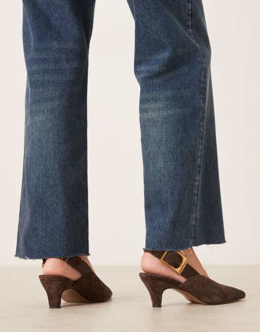 ASOS DESIGN – Shiloh – Bruna mockaskor med taxklack, stort spänne och hälrem, 4 av 4