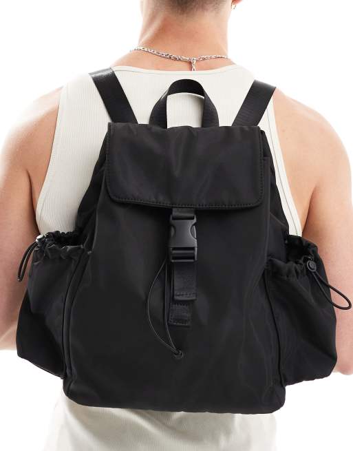 ASOS DESIGN shiny nylon backpack in black ASOS