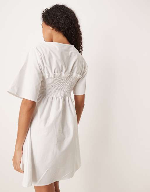 asos trapeze mini dress ASOS DESIGN denim trapeze mini dress in light blue