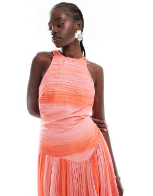 Asos Design Shirred Bodice Midi Dress