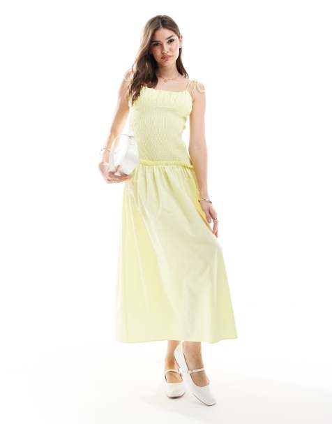 ASOS DESIGN shirred bodice strappy maxi dress in buttermilk - view 1