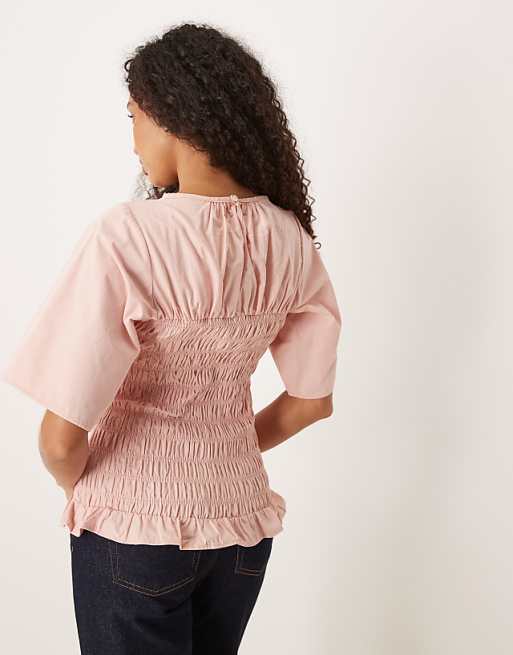 Shirred Bandeau in Peach Shirred Bandeau in Peach