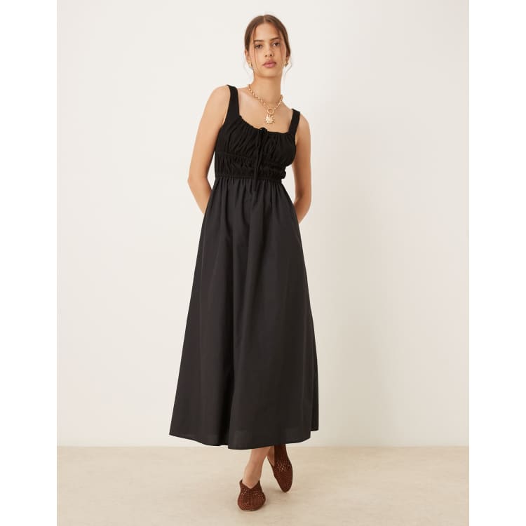 white christmas dresses 100% Cotton Black Midi Dress - All Dresses main image 1