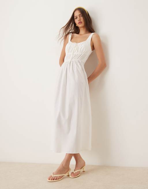 white christmas dresses Cotton Mint Green Floral Midi Sundress with Pockets– PromGirl main image 0