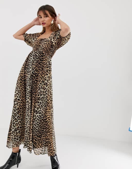 Asos leopard outlet print dress