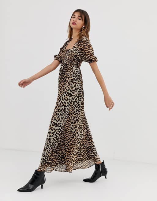 Asos leopard on sale print maxi dress