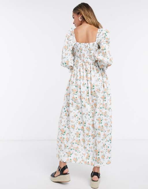 Asos white floral deals maxi dress