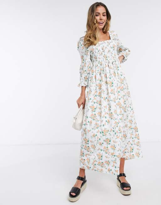 Shirred 2025 floral dress