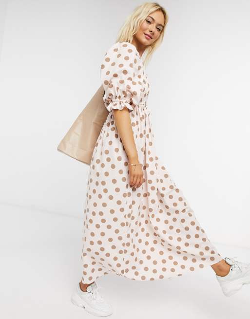 Asos polka dot maxi dress sale