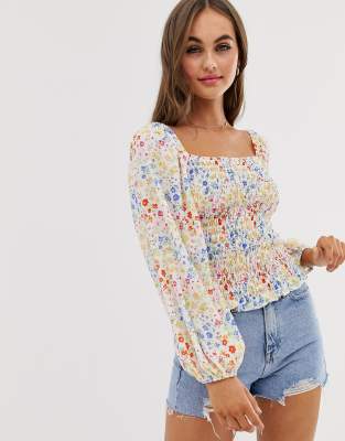 asos shirred top