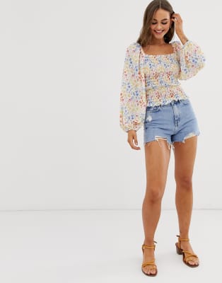 asos shirred top