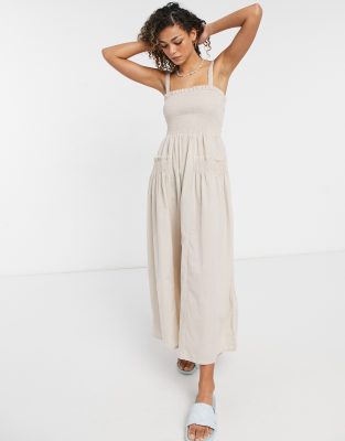 shirred top jumpsuit