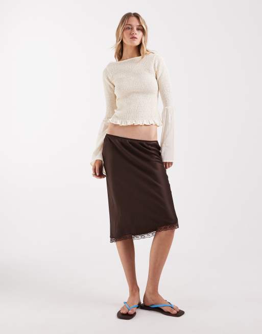 ASOS DESIGN shirred long sleeve blouse in ivory, 2 of 4