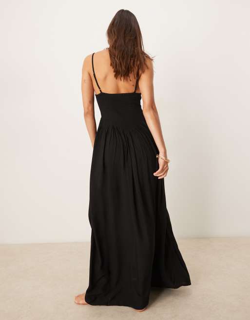 black beach dress maxi Amazon.com: Women's Summer Casual Maxi Dress Short Sleeve Crewneck T Shirt Dresses  Beach Vacation Loose Dress with Pockets 2025 Black : Clothing, Shoes &  Jewelry