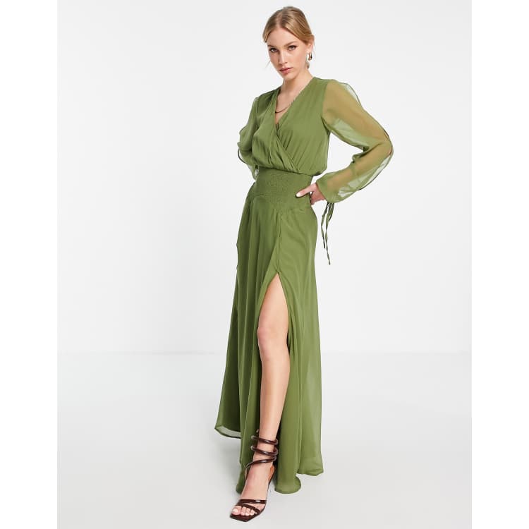 chinese dress ladies Pretty Lavish shirred waist maxi dress in orange and yellow floral  ASOS  Sample Sale