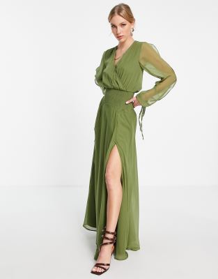 ASOS DESIGN super baggy linen blend pants in stone