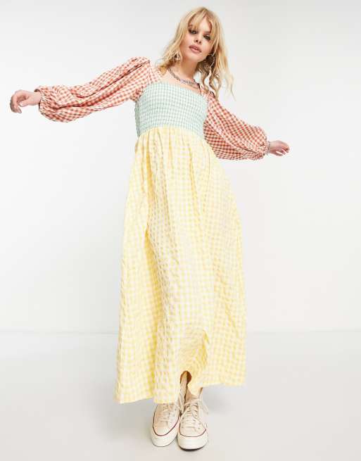 asos design shirred pleated midi dress ASOS DESIGN Curve burnout button through shirred waist pleated midi dress  in black