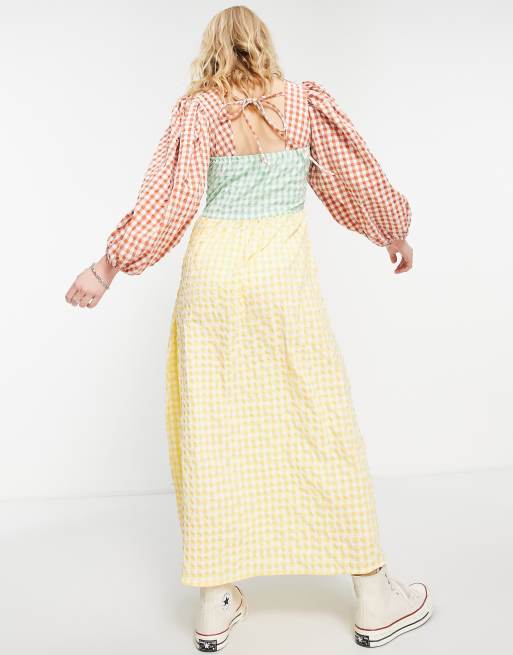 asos design shirred pleated midi dress ASOS DESIGN Tall ruched front pleated midi dress with shirred waist in  chevron textured in forest green