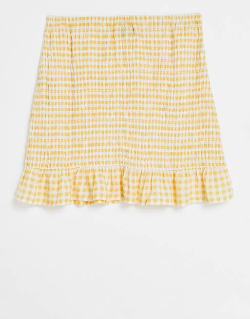 White and shop yellow mini skirt