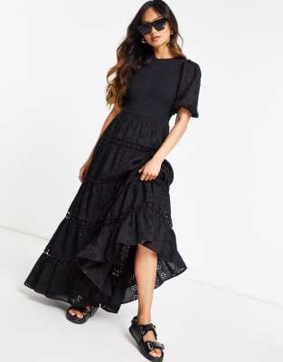 Black broderie store anglaise dress uk