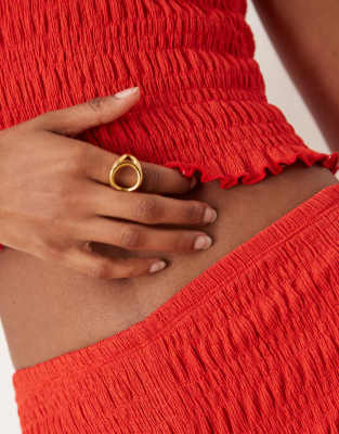 Asos Design Shirred One-shoulder Top In Red