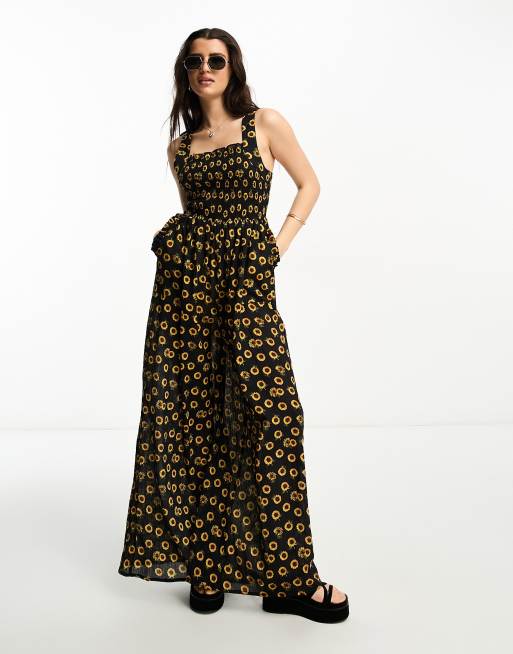 Sunflower store print jumpsuit