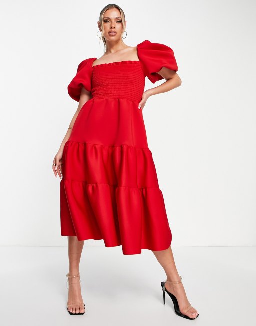 Asos red hot sale prom dress