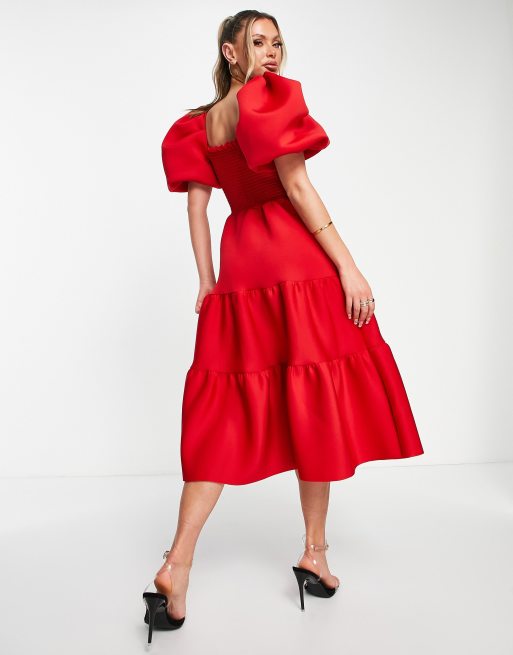 Asos red shop party dress