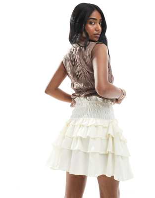 Asos Design Shirred Rara Mini Skirt