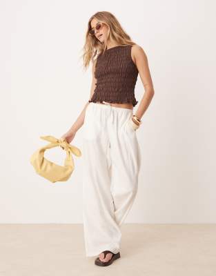 Asos Design Shirred Sleeveless Tank