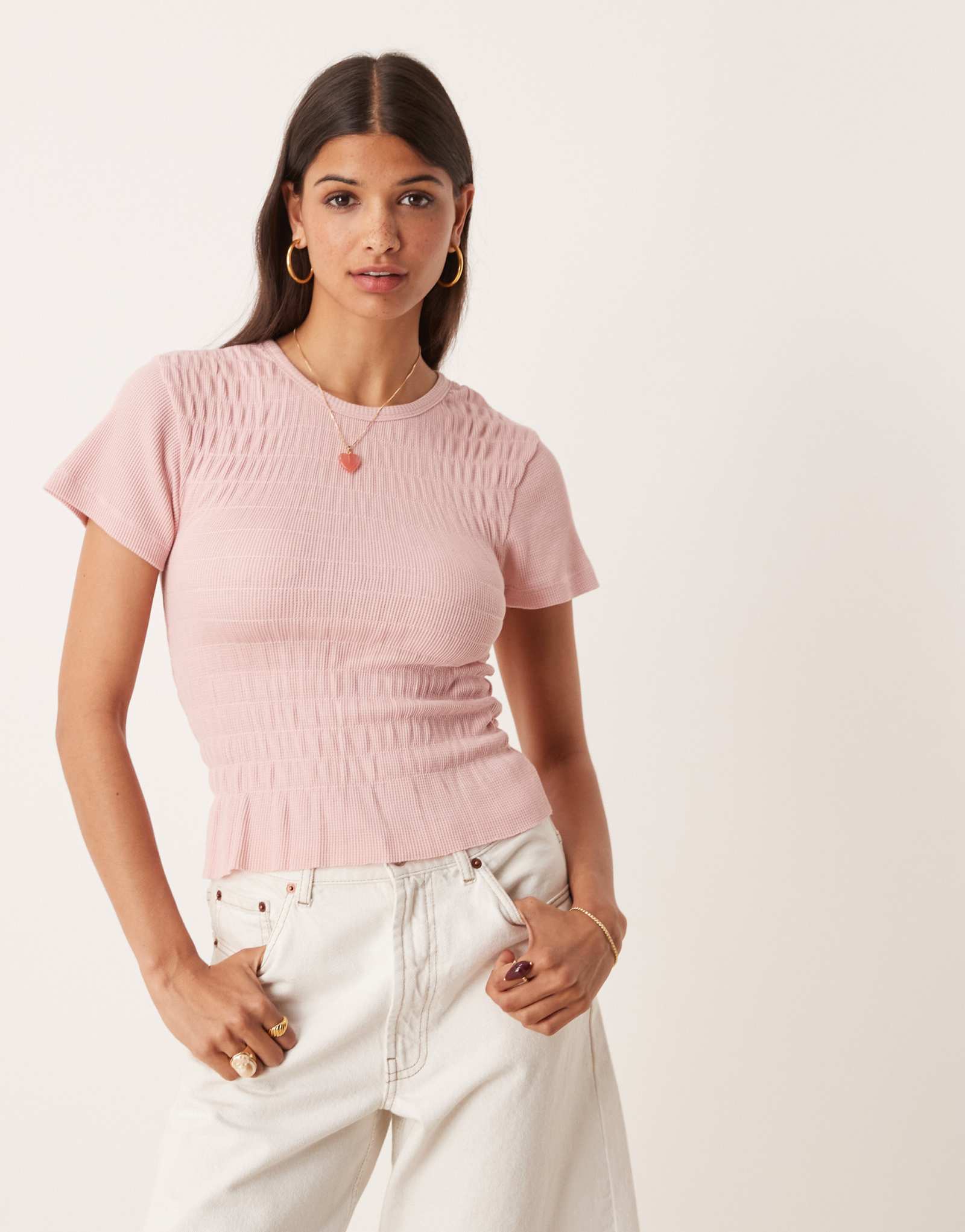 Футболка ASOS DESIGN из гофрированной вафли с усадкой