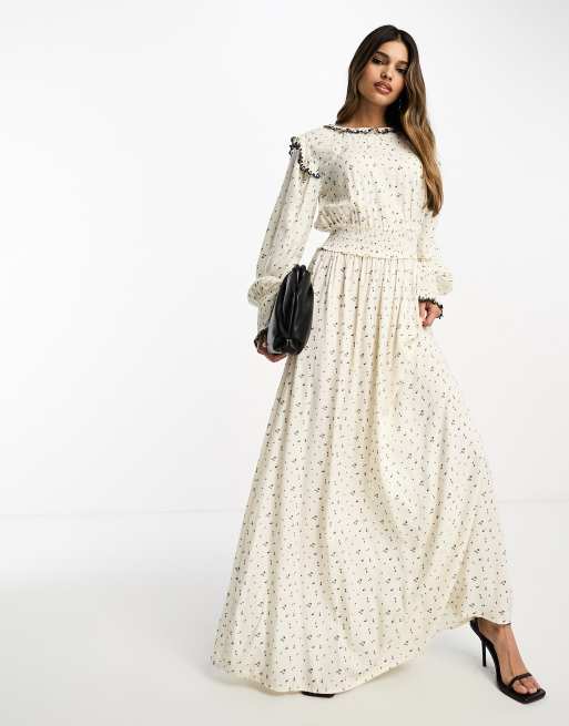 Shirred Waist Maxi Dress