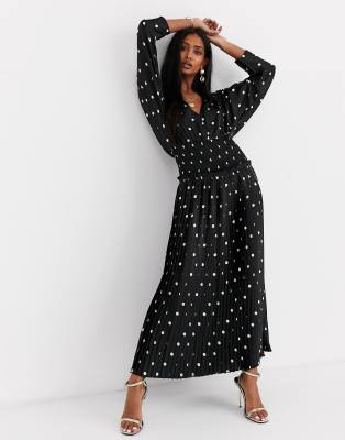 shirred waist maxi dress
