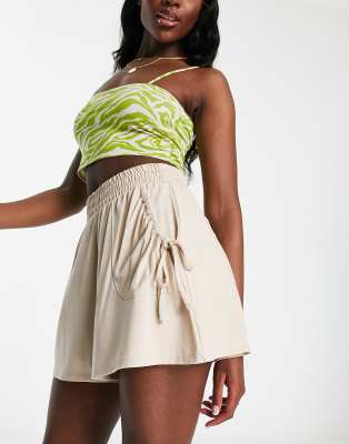 SHIRRED WAIST POCKET SKIRT MOON GARDEN