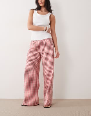 Asos Design Shirred Waist Pull On Pants In Multi